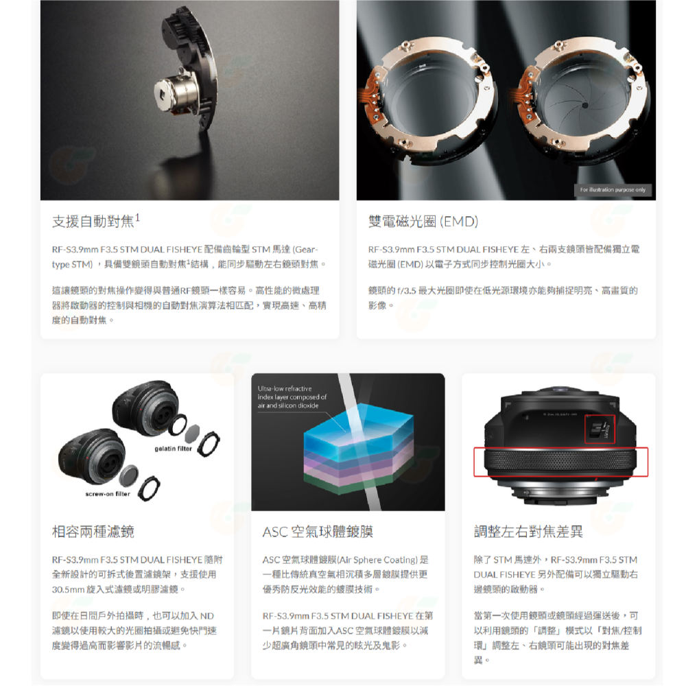 Canon RF-S 3.9mm f3.5 STM Dual Fisheye 魚眼鏡頭 3D VR 攝影 台灣佳能公司貨-細節圖3