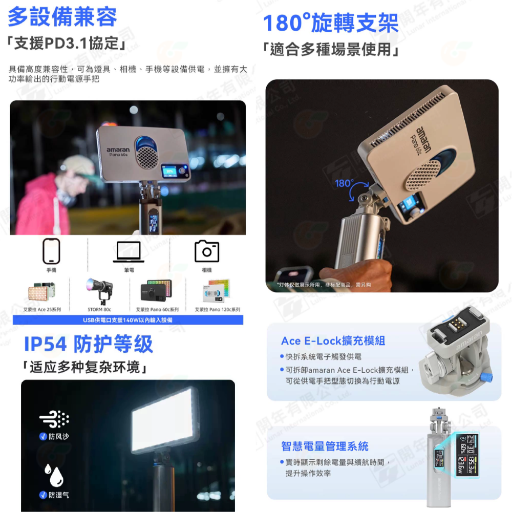 愛圖仕 Aputure amaran Peak 便攜式 手把 手柄 適用 25C Pano 60C 120C 燈具 相機-細節圖3