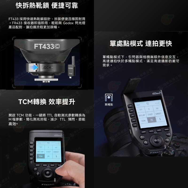 神牛 Godox FT433 TTL 引閃器套組 發射器 適用 Canon Nikon Sony AD200proII-細節圖3
