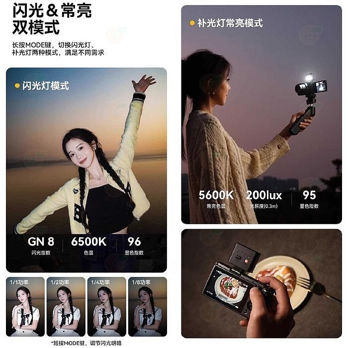 Ulanzi SL01 SL02 SL03 迷你 螢火蟲閃光燈 GN8 單點觸發 補光燈 機頂閃 富士 SONY GR3-細節圖5