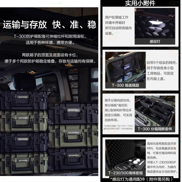 GUTEK Tortoise 玄武 T-230 T-300 拉桿 防護箱 IP67 防水防塵 氣密箱 相機攝影器材箱-細節圖7