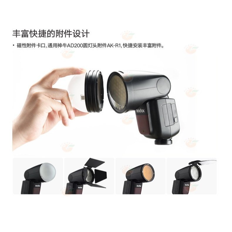 神牛 Godox V1 Kit 圓燈頭閃光燈 + AK-R1 套組 + X2T 引閃發射器 公司貨-細節圖5