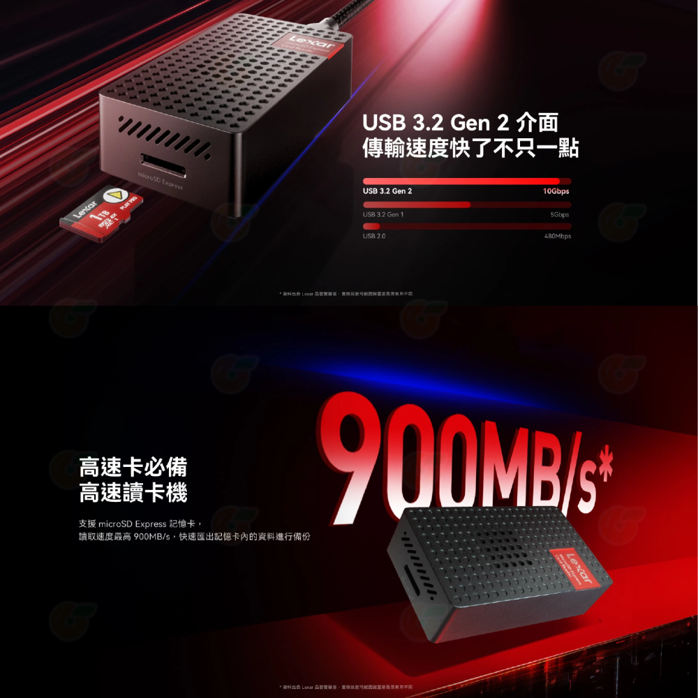 雷克沙 Lexar RW540 USB 3.2 Gen 2 microSDXC Express 記憶卡讀卡機-細節圖4
