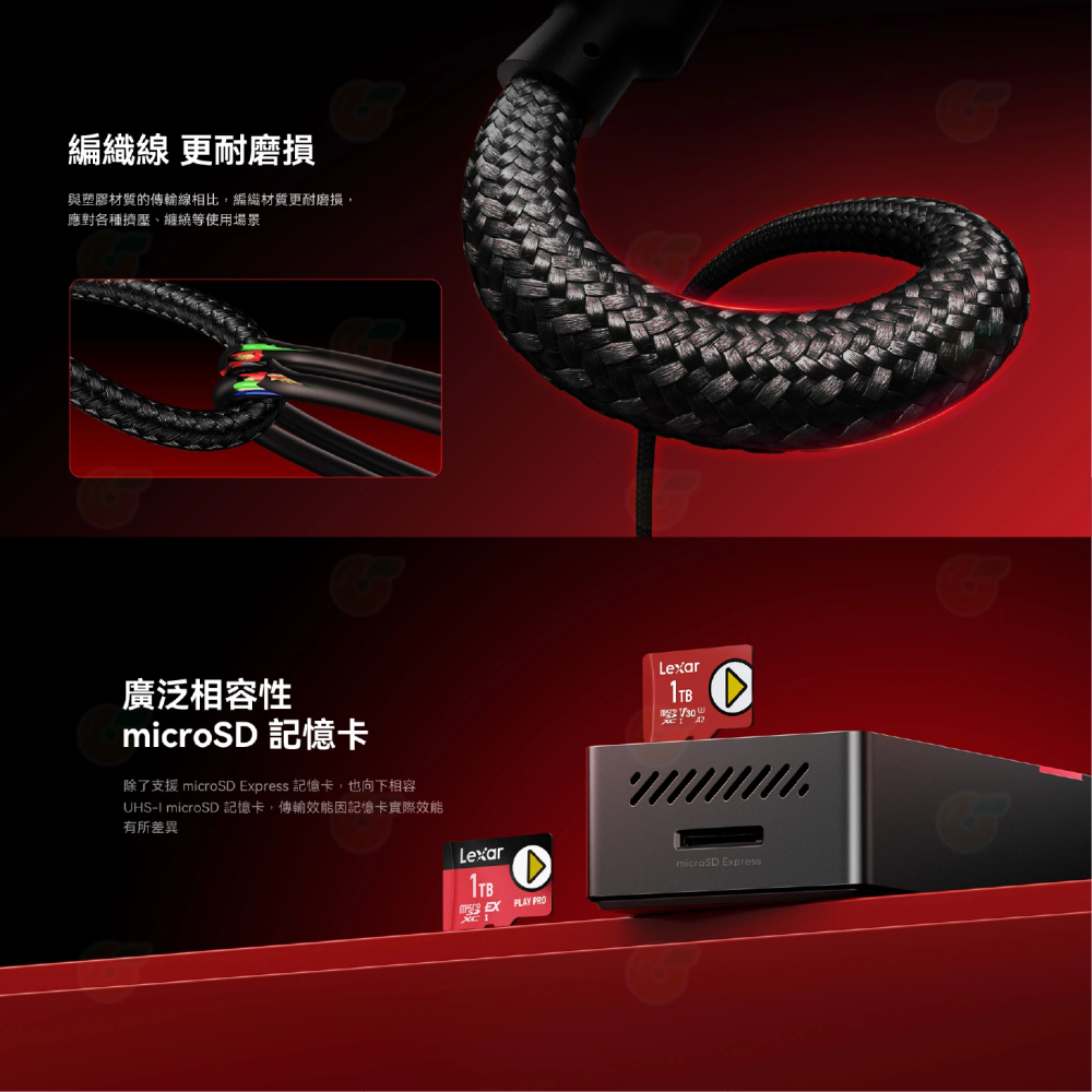 雷克沙 Lexar RW540 USB 3.2 Gen 2 microSDXC Express 記憶卡讀卡機-細節圖6