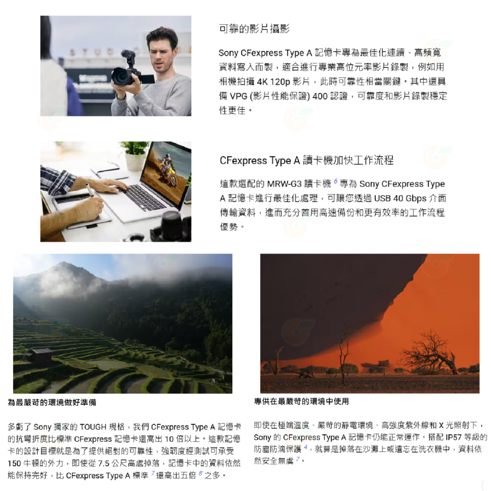SONY CFexpress Type A CEA-G1920T 記憶卡 1920GB 公司貨 1800MB 1920G-細節圖3
