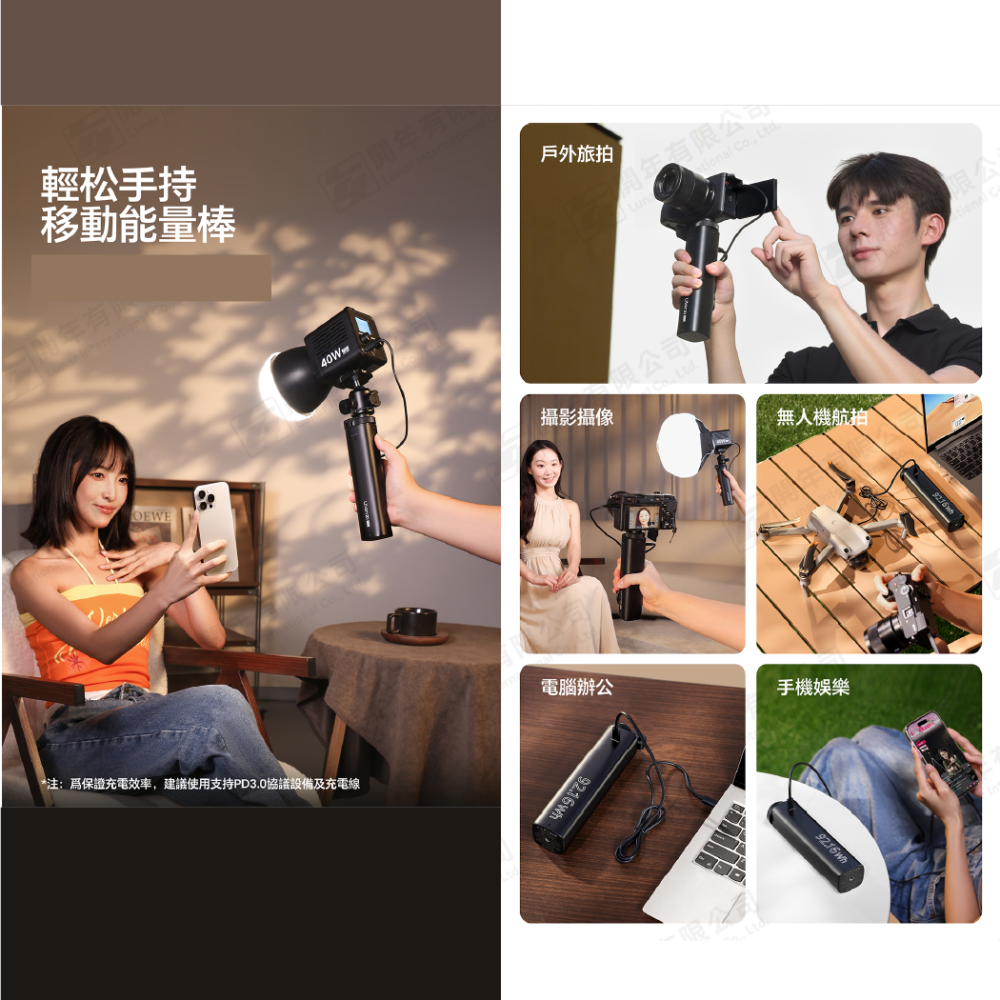 Ulanzi P012 BG5 燈具手把 手柄 Type-C 適用 補光燈 棚燈 L023 L024 ML100 C01-細節圖3