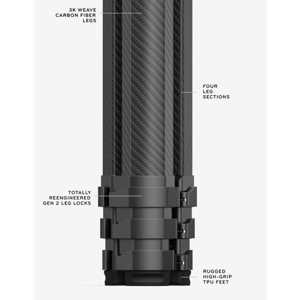 預購 Peak Design Pro Tall 腳架 三腳架 197cm 球型雲台 橫豎拍 中軸倒置 碳纖維 公司貨-細節圖3