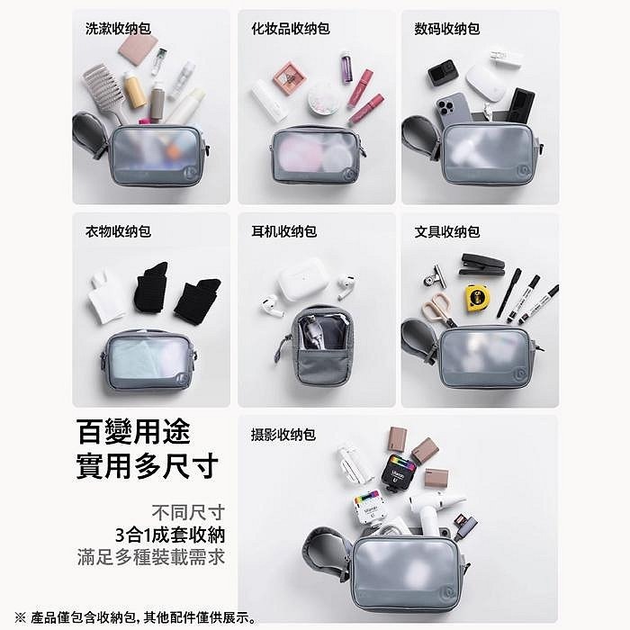 💼 Ulanzi BP15 透明收納包 防潑水 隔板 攜帶包 攝影配件包 化妝包 娃包 盥洗包 耳機收納包 保護包-細節圖3