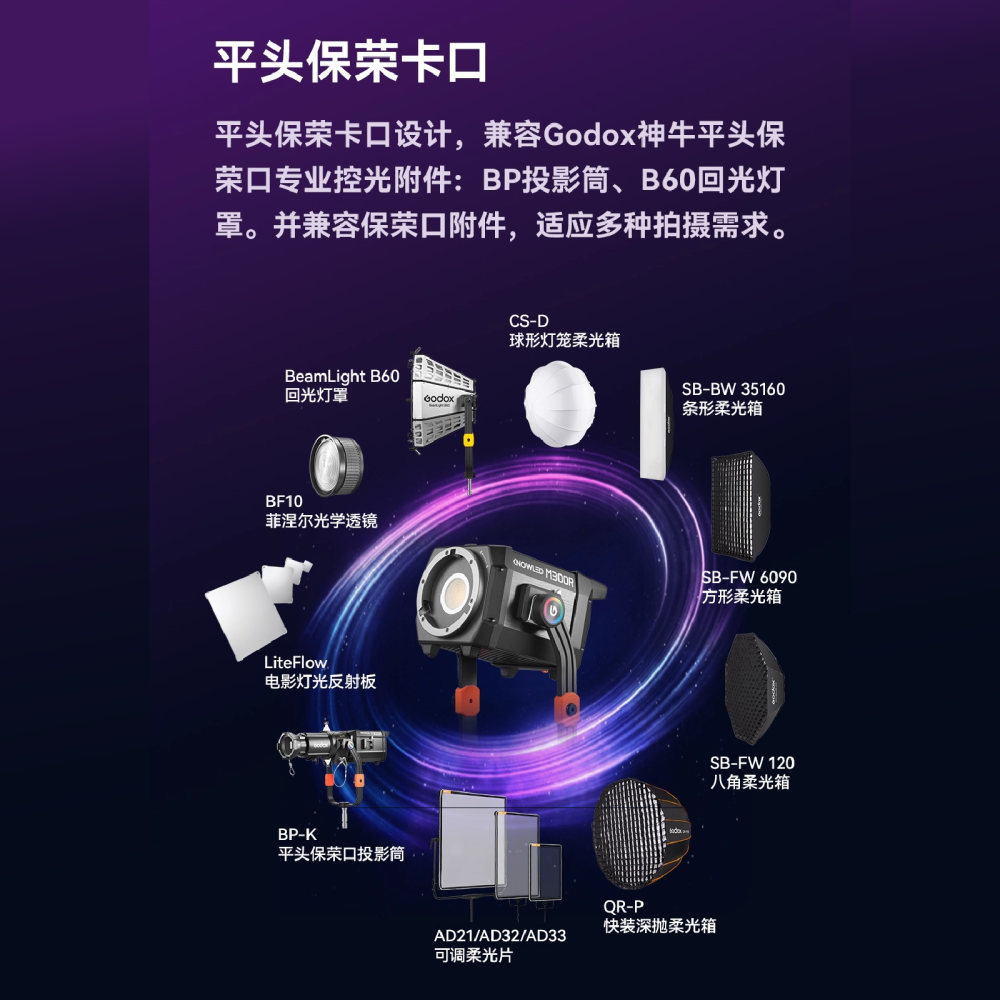 神牛 Godox KNOWLED M300R K1 全彩COB燈 RGB 公司貨 LED 棚燈 補光燈 攝影燈 影視燈-細節圖4