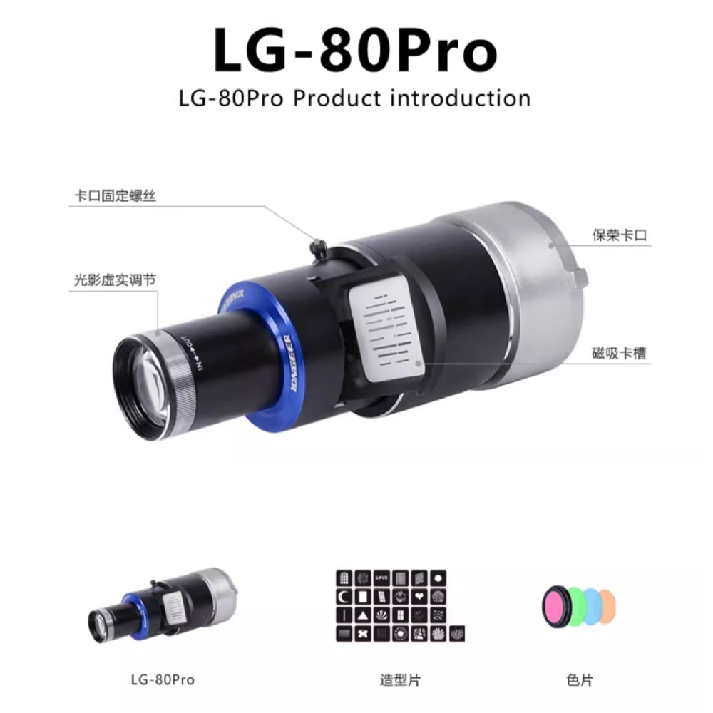 附色片 投影片 LG-80PRO Bowens 保榮卡口 磁吸造型插片聚光筒 束光筒 適用 棚燈 LED燈 造型燈-細節圖8