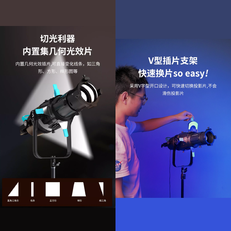 雷普曼 LIPPMANN LP-SM36 保榮卡口 造型插片聚光筒 造型束光筒 投影筒 適用 神牛 南光 愛圖仕 持續燈-細節圖4