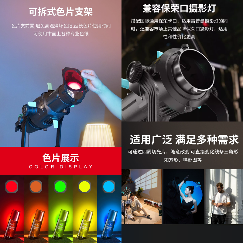 雷普曼 LIPPMANN LP-SM36 保榮卡口 造型插片聚光筒 造型束光筒 投影筒 適用 神牛 南光 愛圖仕 持續燈-細節圖5