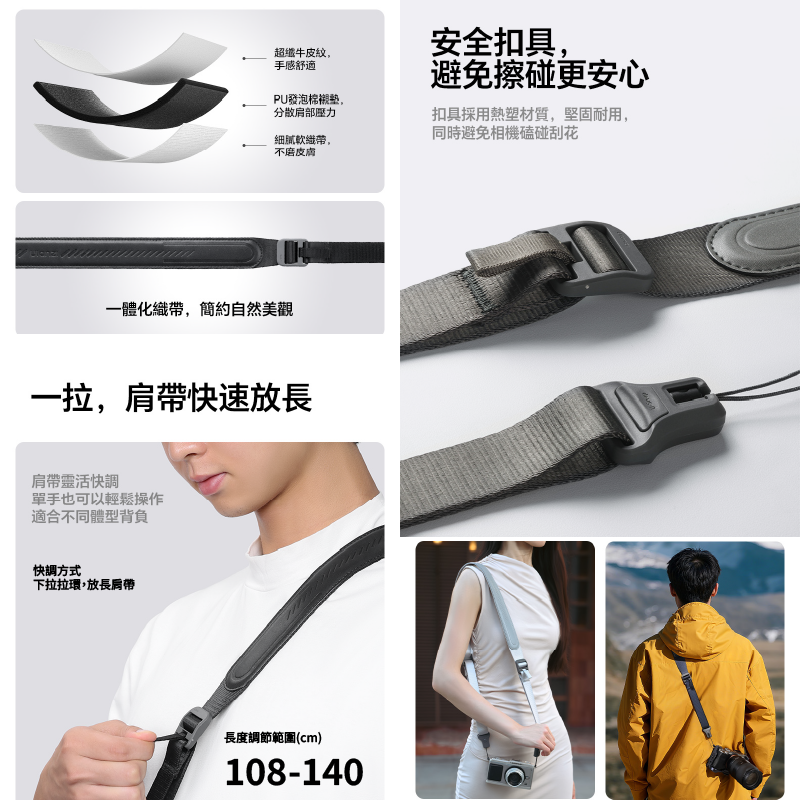 Ulanzi CSS1 CSS2 U-Snap 相機背帶 Lite 快拆快扣 減壓 肩帶 適用 微單 單眼 數位相機-細節圖7
