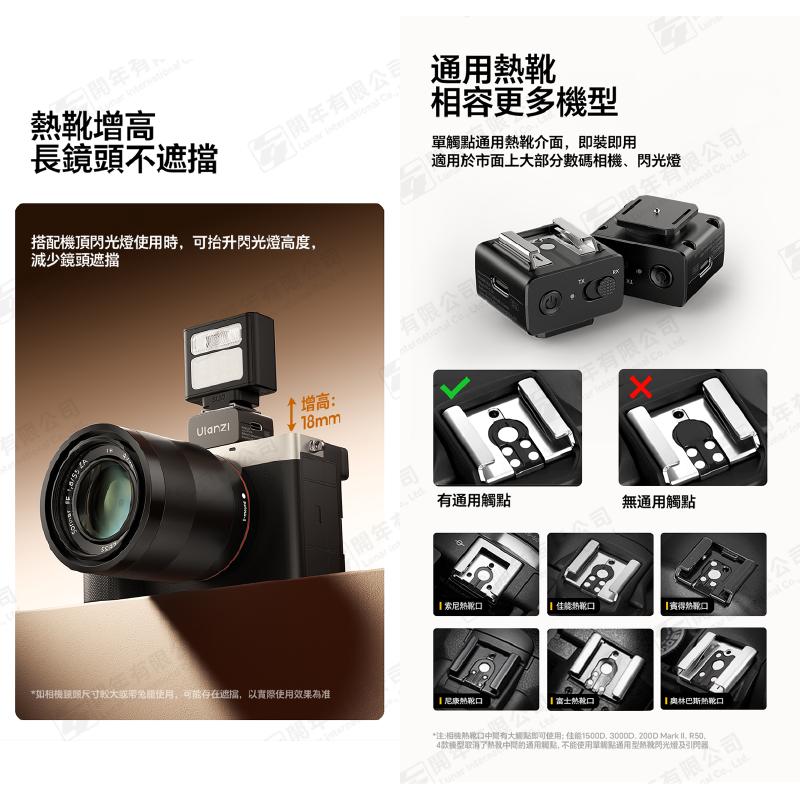 Ulanzi C059 LA10 mini引閃器 通用型 單點觸發 增高座 發射器 支援多燈 離機閃 適用 SL03-細節圖5