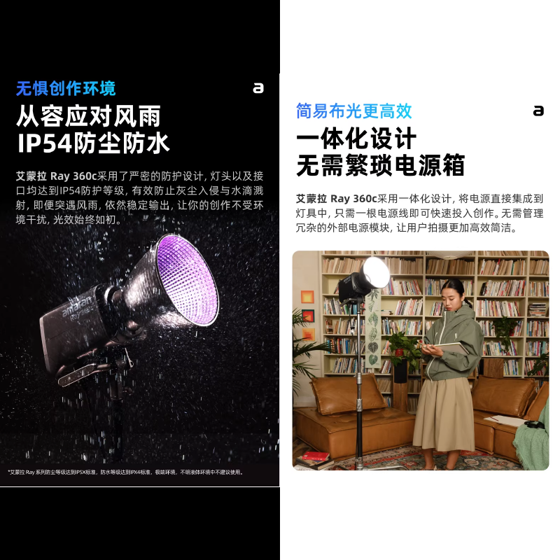 愛圖仕 Aputure amaran RAY 360C 全彩專業補光燈 LED 保榮卡口 公司貨 RGB 持續燈 攝影燈-細節圖5