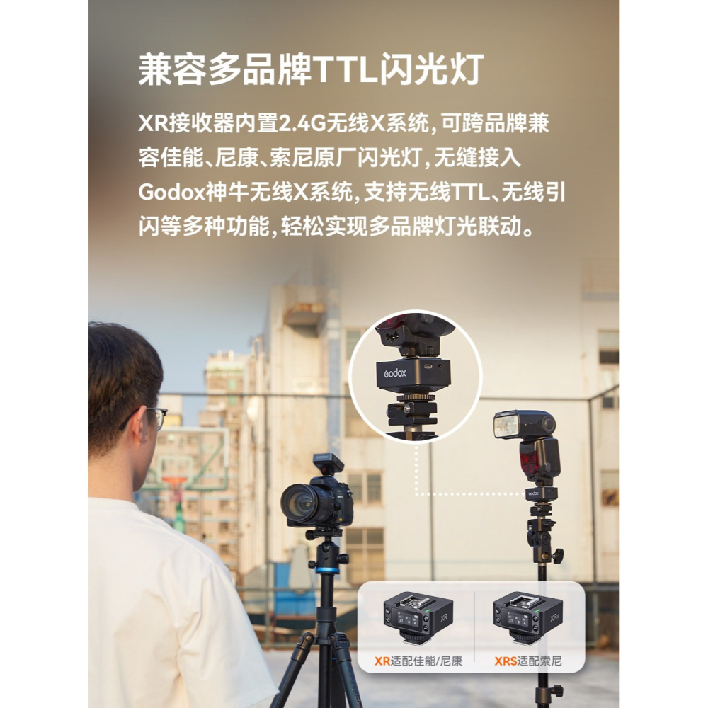 Godox XR XRS TTL 接收器 觸發器 閃光燈 支援 Canon Nikon Sony 原廠閃燈 引閃器-細節圖3