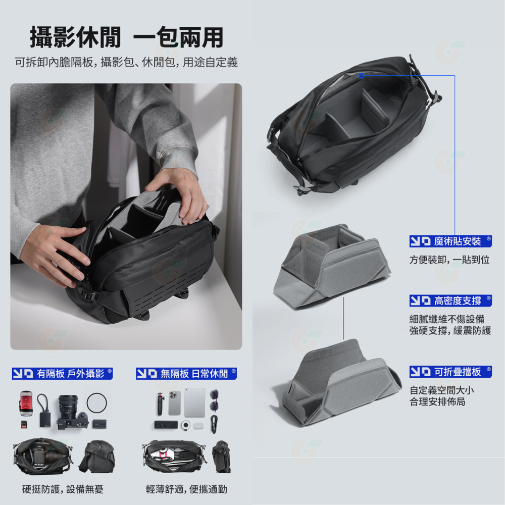 Ulanzi B120 PB038 B122 AB02 B158 BP11 旅行胸包 V2 9L 10L 斜肩包 相機包-細節圖9