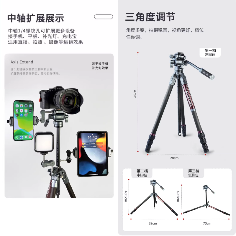 力普萊 LEAPLIGHT LYZ4+LYQ1 LYR1+LYQ1 戰系列 碳纖維三腳架 液壓 球型 雲台 四節 公司貨-細節圖6