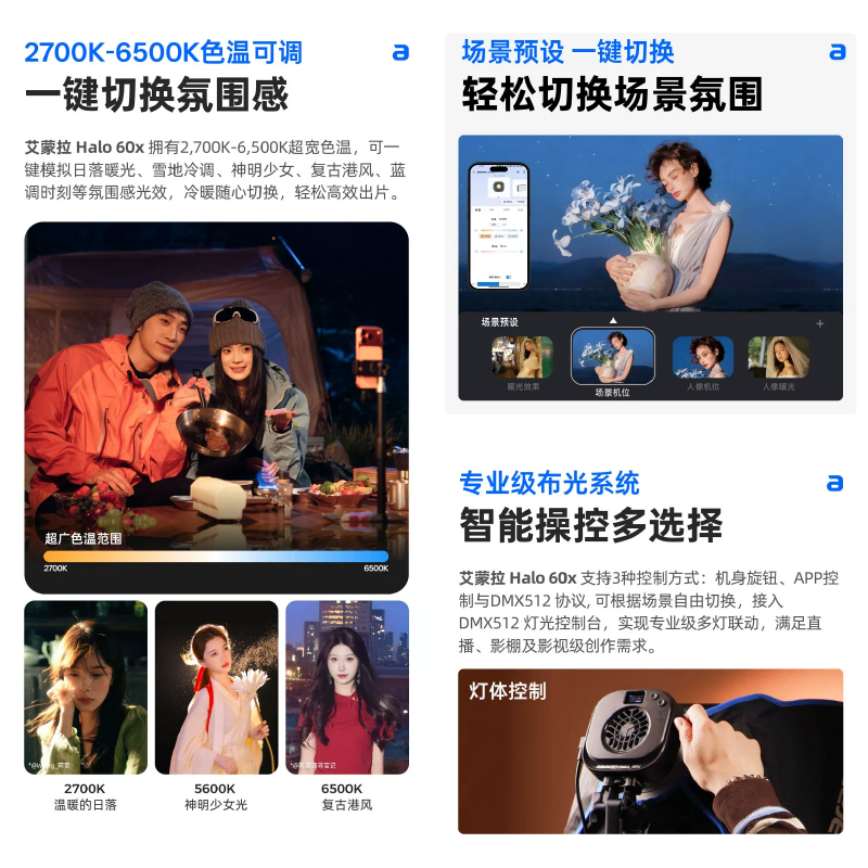 愛圖仕 Aputure amaran Halo 60x 便攜式 手持外拍補光燈 持續燈 攝影燈 公司貨 雙色溫 保榮卡口-細節圖3