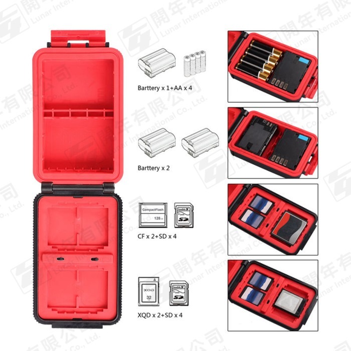 朗詩歌 LensGo D910 相機 電池 記憶卡 防水 收納盒 收納箱 防震 外出 輕便 攜帶-細節圖6