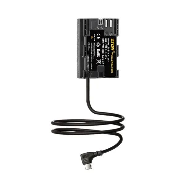 希鐵 ZITAY Type C 轉 LP-E6P 模擬電池 假電池 適用 Canon R5 R6 R7 6D 7D-細節圖2