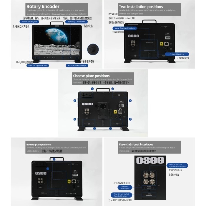 OSEE Mega 15S 1500nits 高亮度 HDR 攝影 監看 螢幕 公司貨 SDI HDMI 外接 監視器-細節圖6