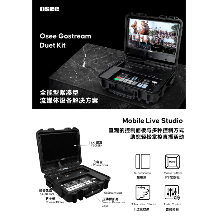 OSEE GoStream Duet Kit SDI HDMI 一體化 多機位 直播 切換 導播機 套組 公司貨 導播台-細節圖2