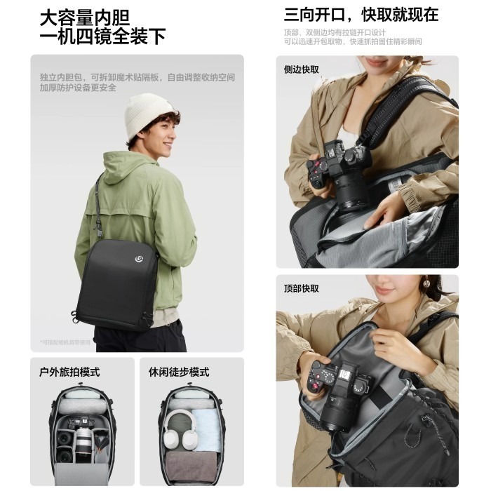 Ulanzi TP01 旅拍 雙肩包 25L 大容量 防潑水 輕量 後背包 攝影包 相機包 快取 通勤 旅行-細節圖4