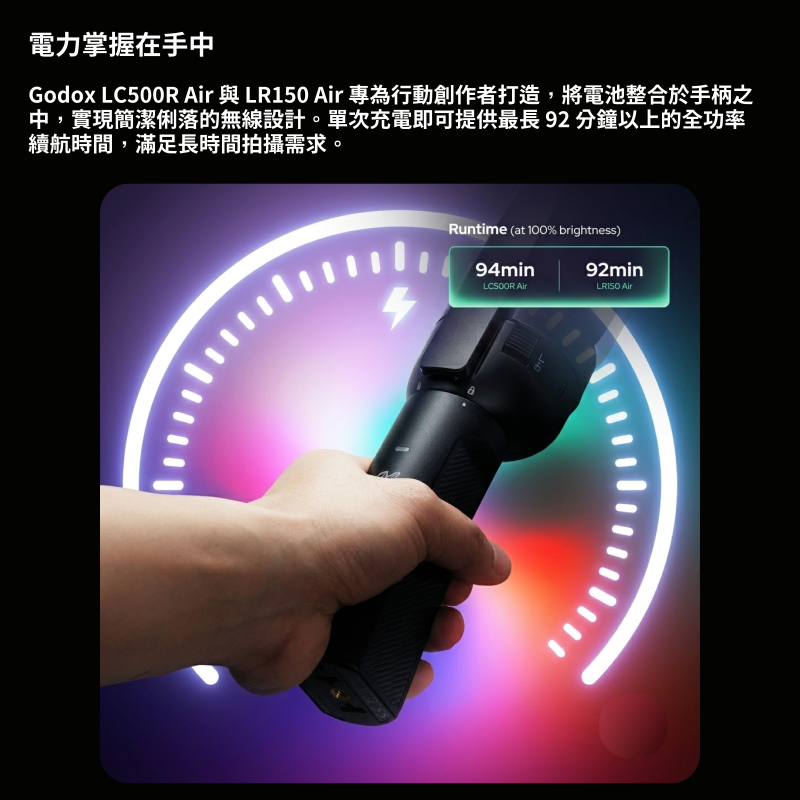 神牛 Godox LR150 Air LED 雙色温 充氣環型燈 氣柱燈 棚燈 補光燈 直播燈 美顏燈 便攜 外拍 自拍-細節圖5