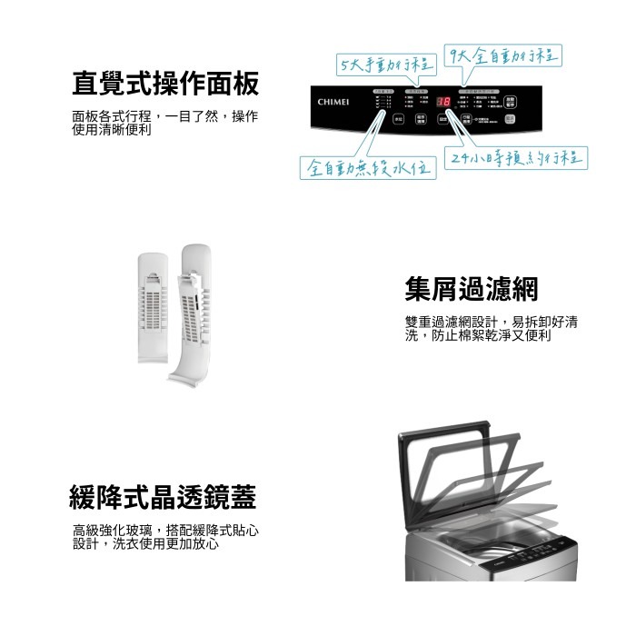 含拆箱定位+舊機回收 奇美 CHIMEI WS-F128PW 定頻 直立式洗衣機 單槽 12KG 不鏽鋼 防鼠底座-細節圖5