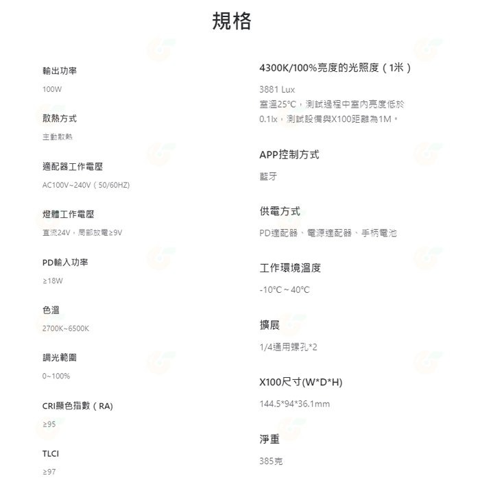 特價 智雲 功率王 ZHIYUN COB MOLUS X100 Pro 100W 手持口袋燈 專業版 補光燈 直播攝影燈-細節圖8