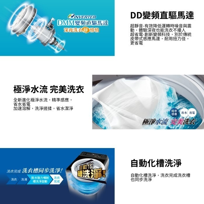 含拆箱定位+舊機回收 奇美家電 CHIMEI WS-P17DVS 變頻 直立式洗衣機 單槽 17KG 自動化槽洗淨-細節圖3