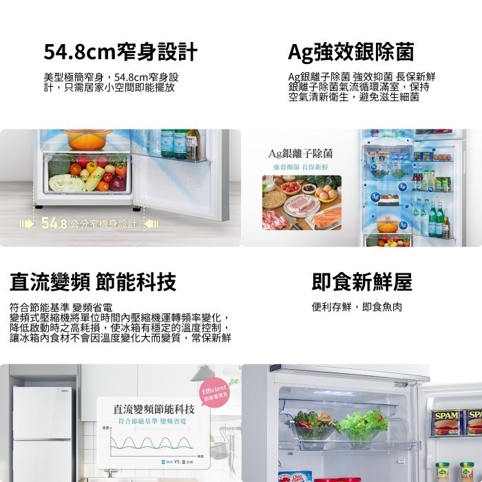 含拆箱定位+舊機回收 奇美家電 CHIMEI UR-A298VB 變頻 雙門電冰箱 292L 窄身 租屋族 能源效率1級-細節圖2