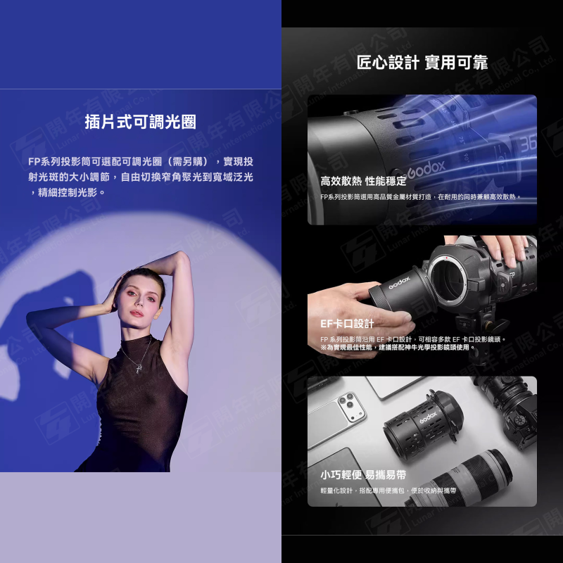 Godox FP-M Kit 方形卡口 閃光燈投影器 19度 36度 50度 聚光筒 適用 AD200PRO V480-細節圖5