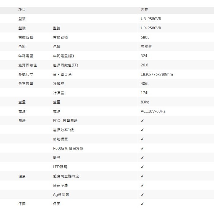 含拆箱定位+舊機回收 奇美家電 CHIMEI UR-P580VB 變頻 雙門電冰箱 580L 台灣製造 能源效率1級-細節圖5