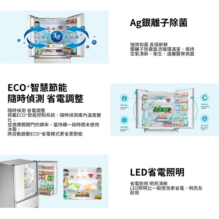 含拆箱定位+舊機回收 奇美家電 CHIMEI UR-P61VD9 變頻 四門電冰箱 610L 自動除霜 大容量 大家庭-細節圖3