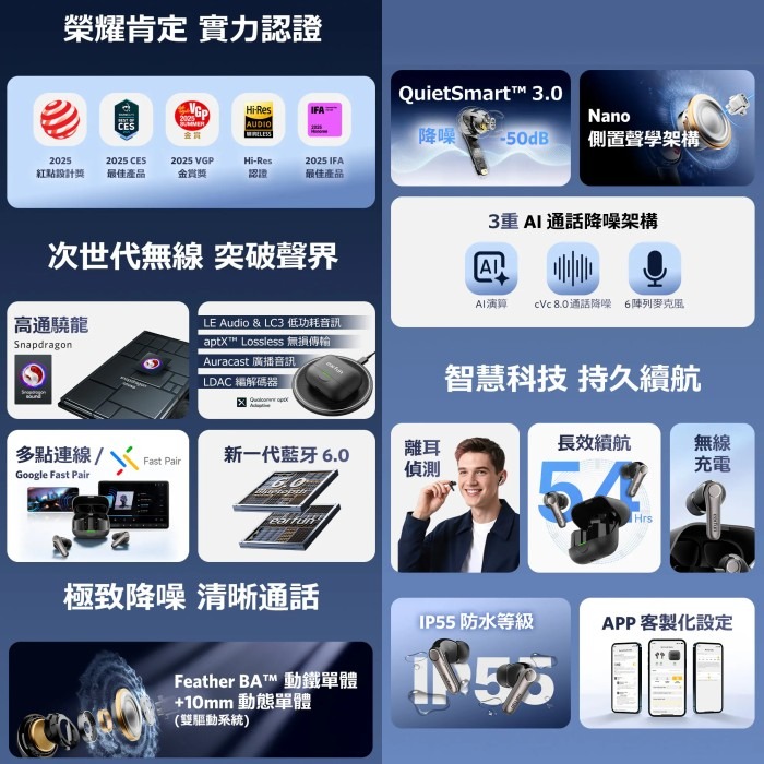 EarFun Air Pro 4+ 降噪真無線藍牙耳機 公司貨 入耳式 長續航 防水 快充 AI翻譯 遊戲模式-細節圖3