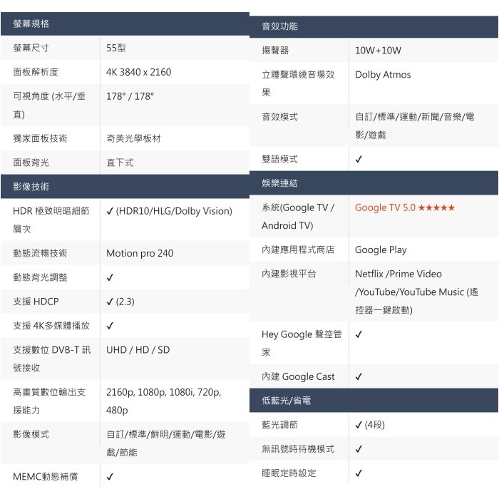 含基本安裝+舊機回收 奇美家電 CHIMEI TL-55G300 55吋 Google TV 4K液晶顯示器 連網 電視-細節圖8