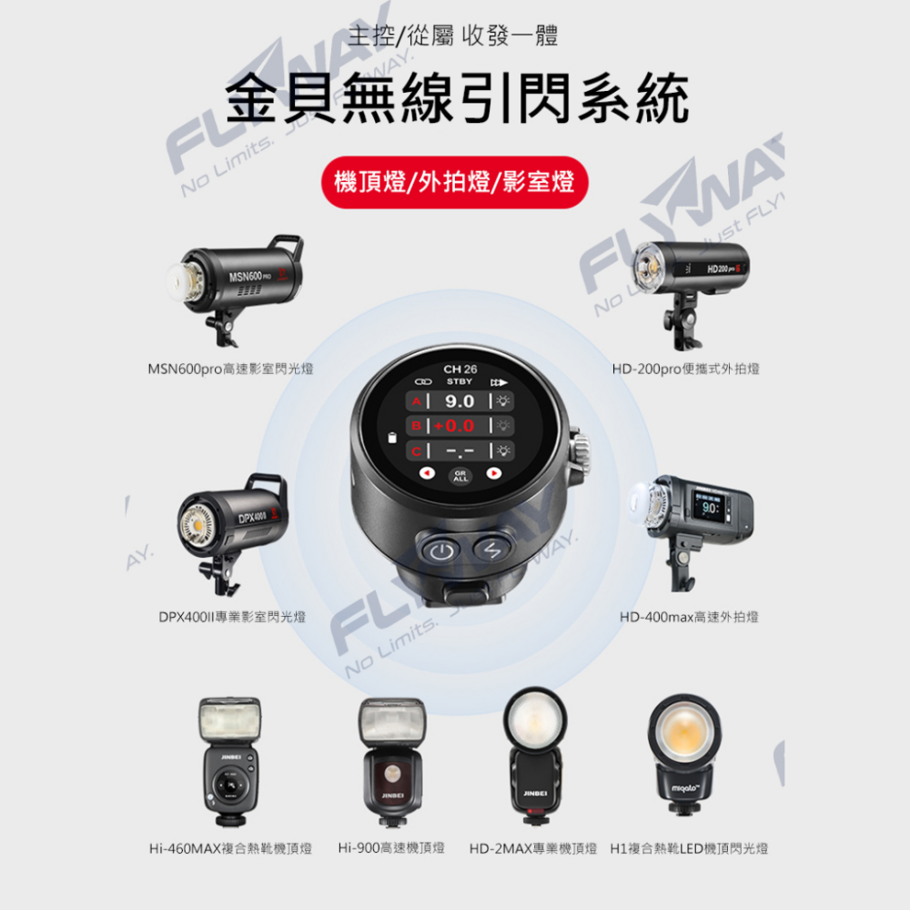 金貝 JINBEI TR-Q8 觸控螢幕高速引閃器 公司貨 發射器 TTL 適用 Canon Nikon 富士 SONY-細節圖5
