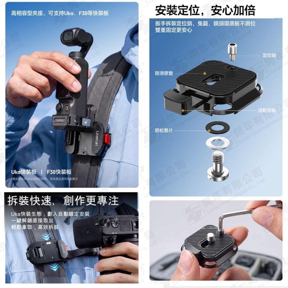 🌻優籃子 Ulanzi C121 UKA13 Uka 背包快掛II 公司貨 承重10kg 相機快拆夾  快拆掛板-細節圖4