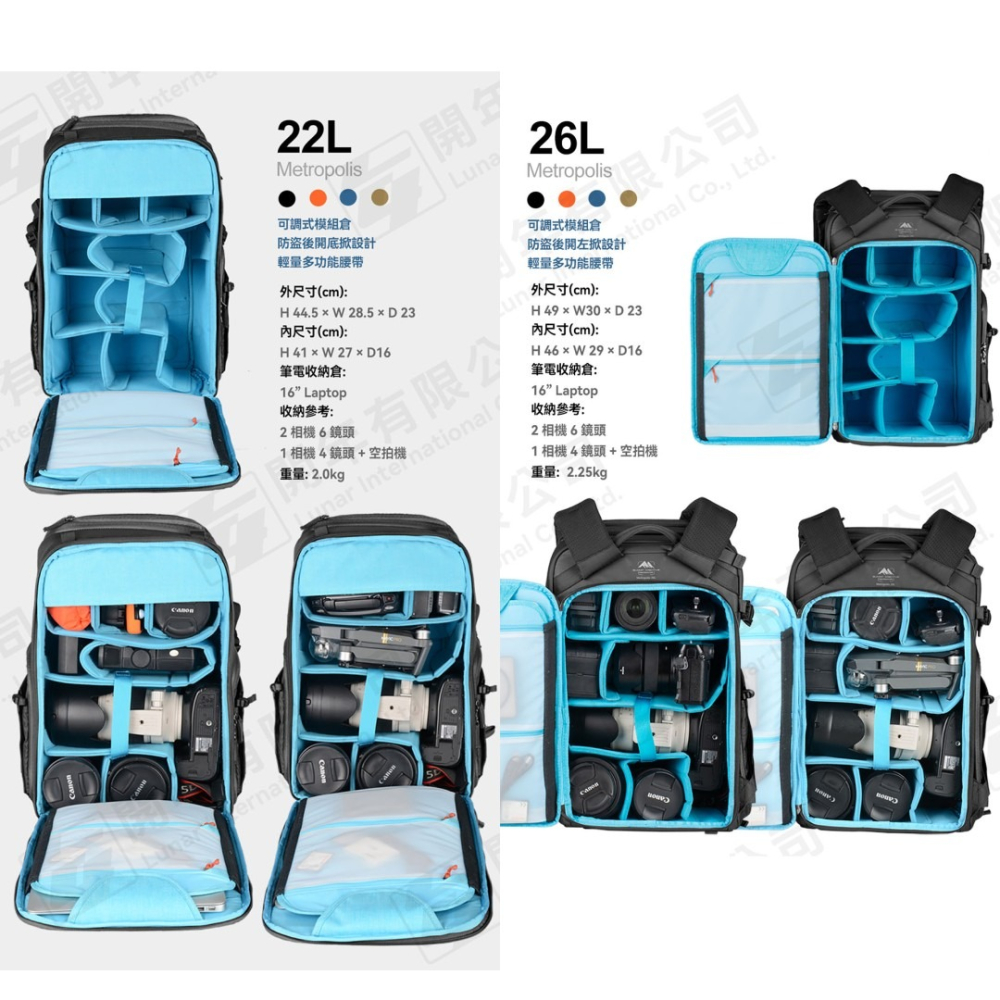 Summit Metropolis 摩登系列 拉鍊款 16L 22L 26L 公司貨 相機包 雙肩攝影包 筆電背包-細節圖5