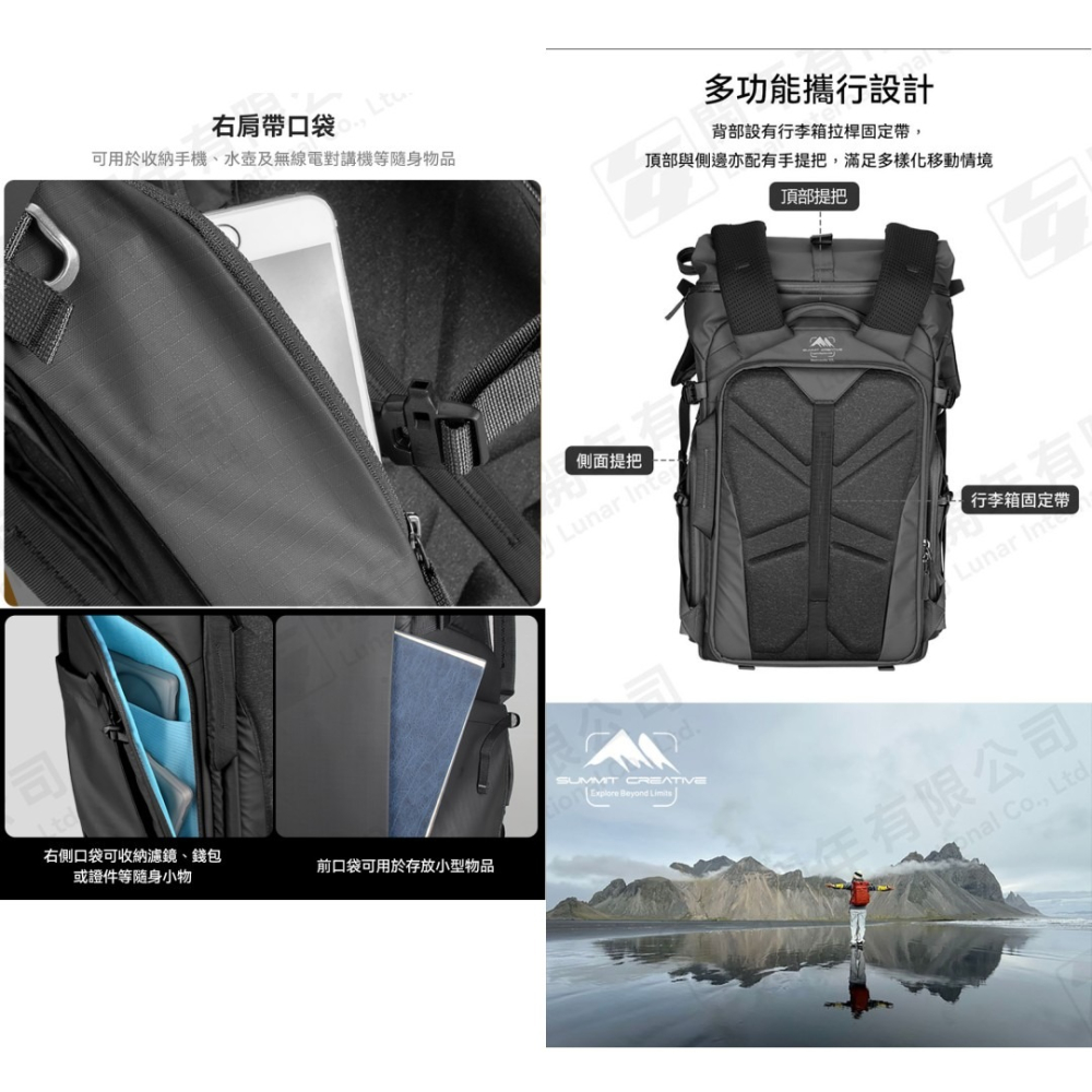 Summit Metropolis 摩登系列 捲蓋款 28L 32L 公司貨 筆電包 雙肩後背包 相機包 捲蓋 捲頂背包-細節圖7