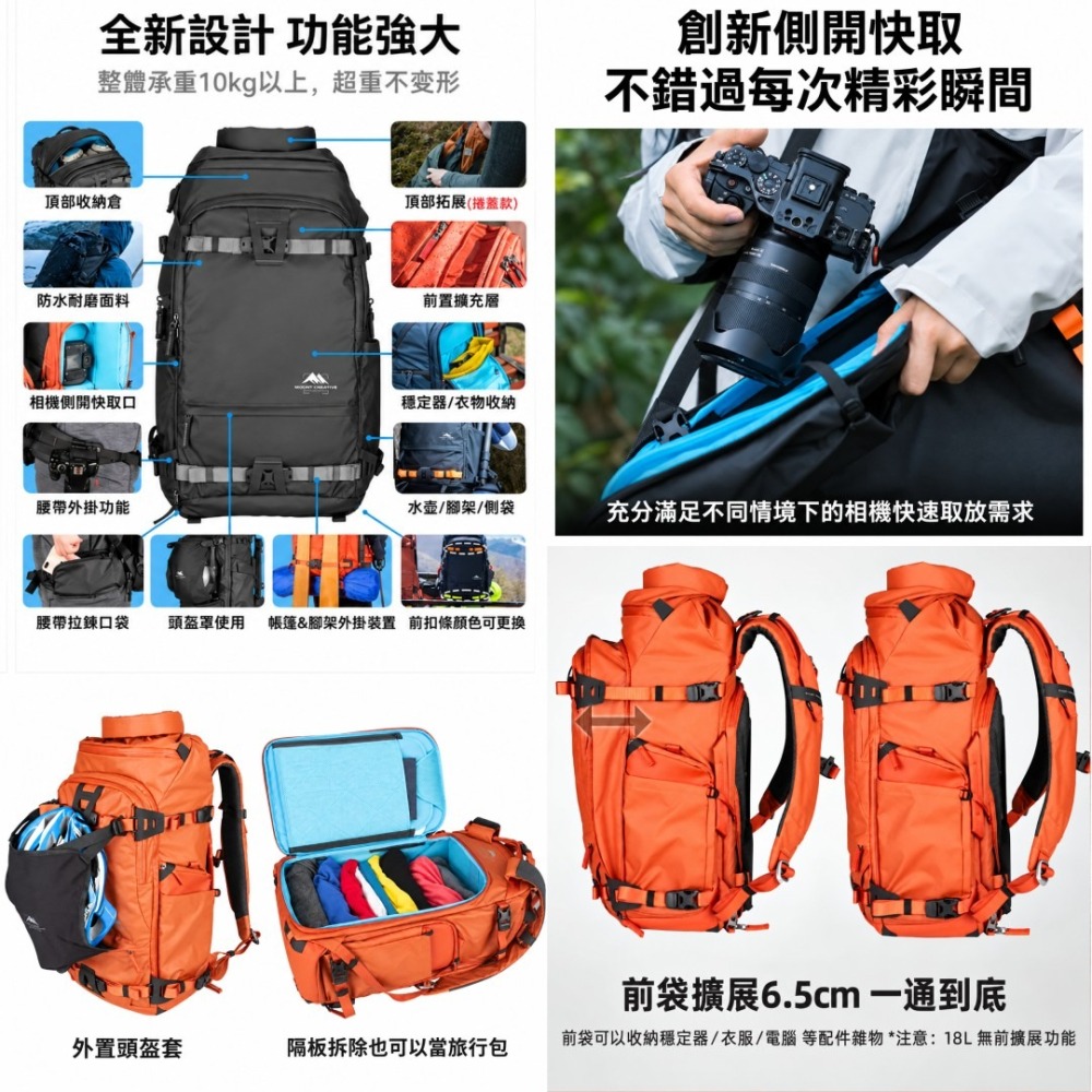 Summit Tenzing 丹增系列 捲蓋款 30L 40L 50L 戶外攝影後背包 公司貨 後背包 相機包 筆電包-細節圖3