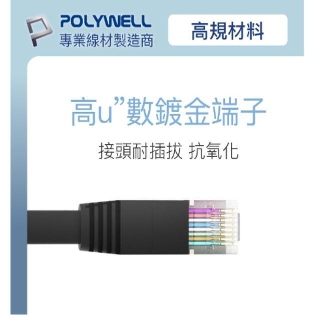 《平日快速出貨》高速網路線 CAT6A 網路線 POLYWELL  網路線扁線 電腦周邊 電腦 網路 線材-細節圖3