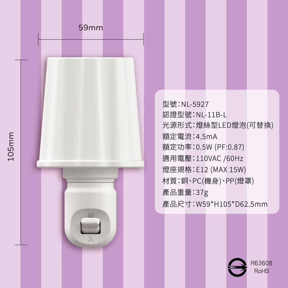 台灣製造~小夜燈 手動式 LED小夜燈 造型夜燈 夜燈 手動夜燈 小壁燈 燈 蝦皮 台灣 現貨NL-5925-規格圖8