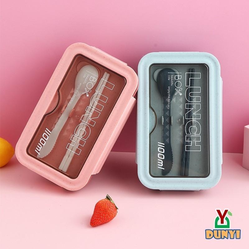 【惇毅本舖-附餐具】多色小麥秸稈便當盒-1100ml版 微波便當盒 分格便當 上班族便當 可加熱-細節圖5