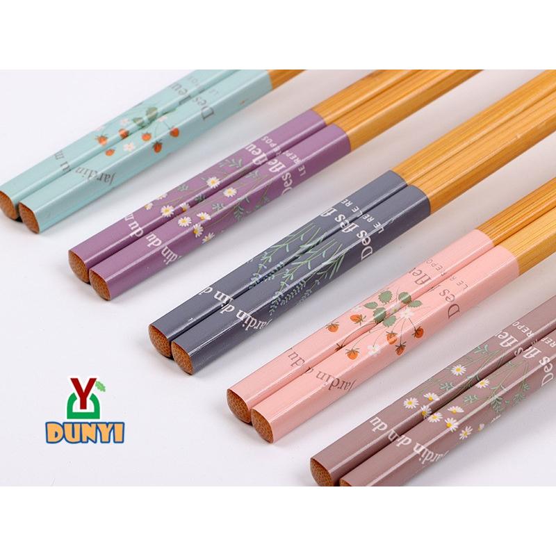 【惇毅本舖】質感馬卡龍色竹筷 日式筷子 天然竹筷 (五雙筷子組)-細節圖5