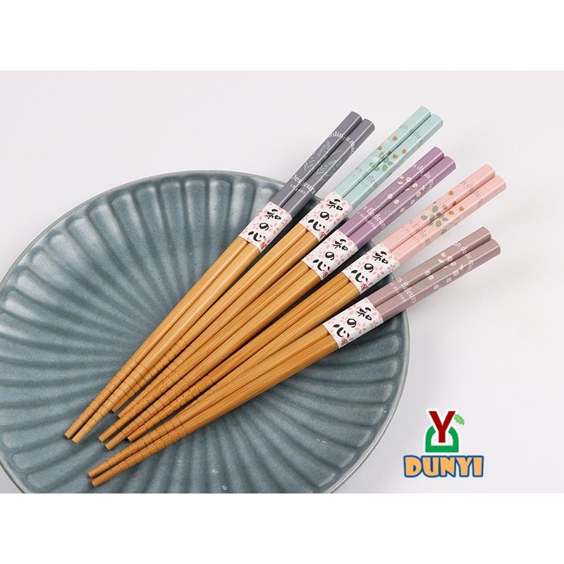【惇毅本舖】質感馬卡龍色竹筷 日式筷子 天然竹筷 (五雙筷子組)-細節圖6