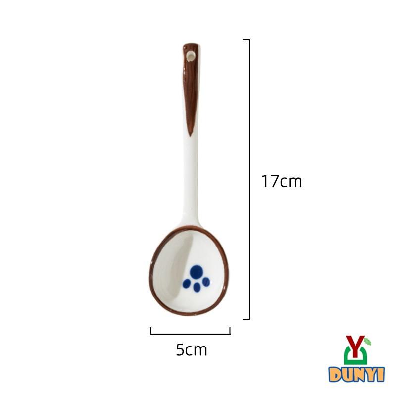 【惇毅本舖】手繪陶瓷湯匙 日式湯勺 簡約湯匙 加大勺頭 加長手柄-細節圖8