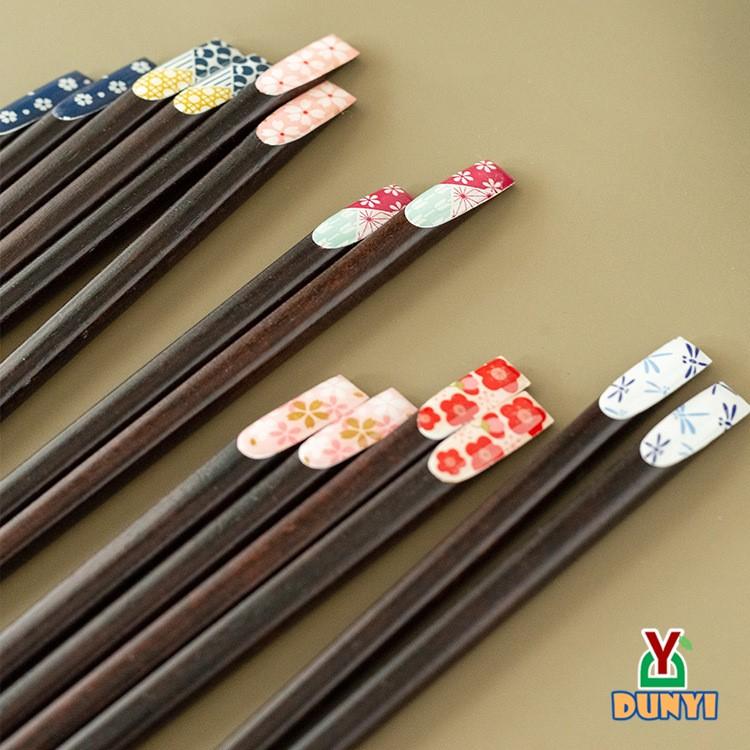 【惇毅本舖】日式尖嘴木筷 指甲彩繪實木筷 鐵木材質筷 高貴質感-細節圖7